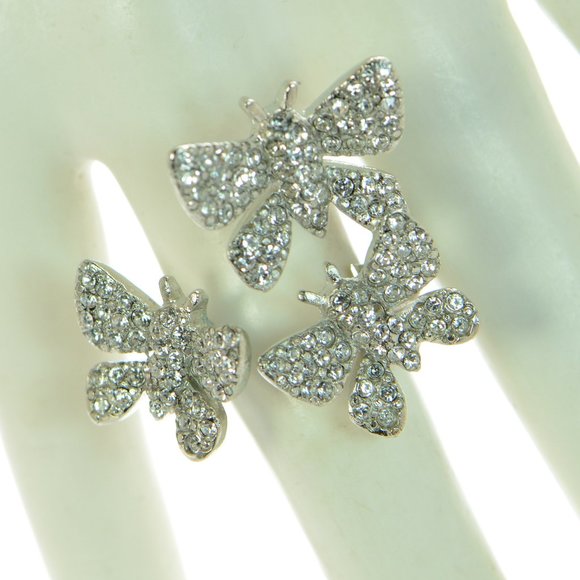 Oscar de la Renta Crystal Fluttering Butterfly Ring - Picture 3 of 8